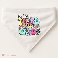 Hello Third Grade Team 3rd Grade Girl Teacher Back To School USA-Made Doggie Bandana thumb 0