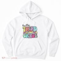 Hello Third Grade Team 3rd Grade Girl Teacher Back To School Hoodie thumb 0