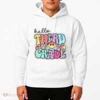 Hello Third Grade Team 3rd Grade Girl Teacher Back To School Hoodie thumb 2