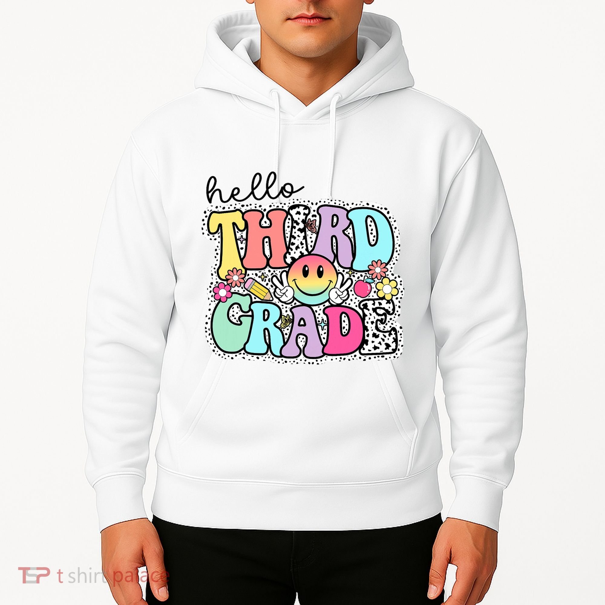 Hello Third Grade Team 3rd Grade Girl Teacher Back To School Hoodie