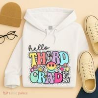 Hello Third Grade Team 3rd Grade Girl Teacher Back To School Hoodie thumb 4