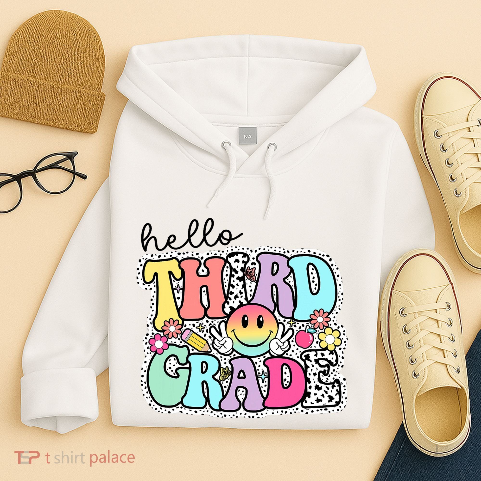Hello Third Grade Team 3rd Grade Girl Teacher Back To School Hoodie