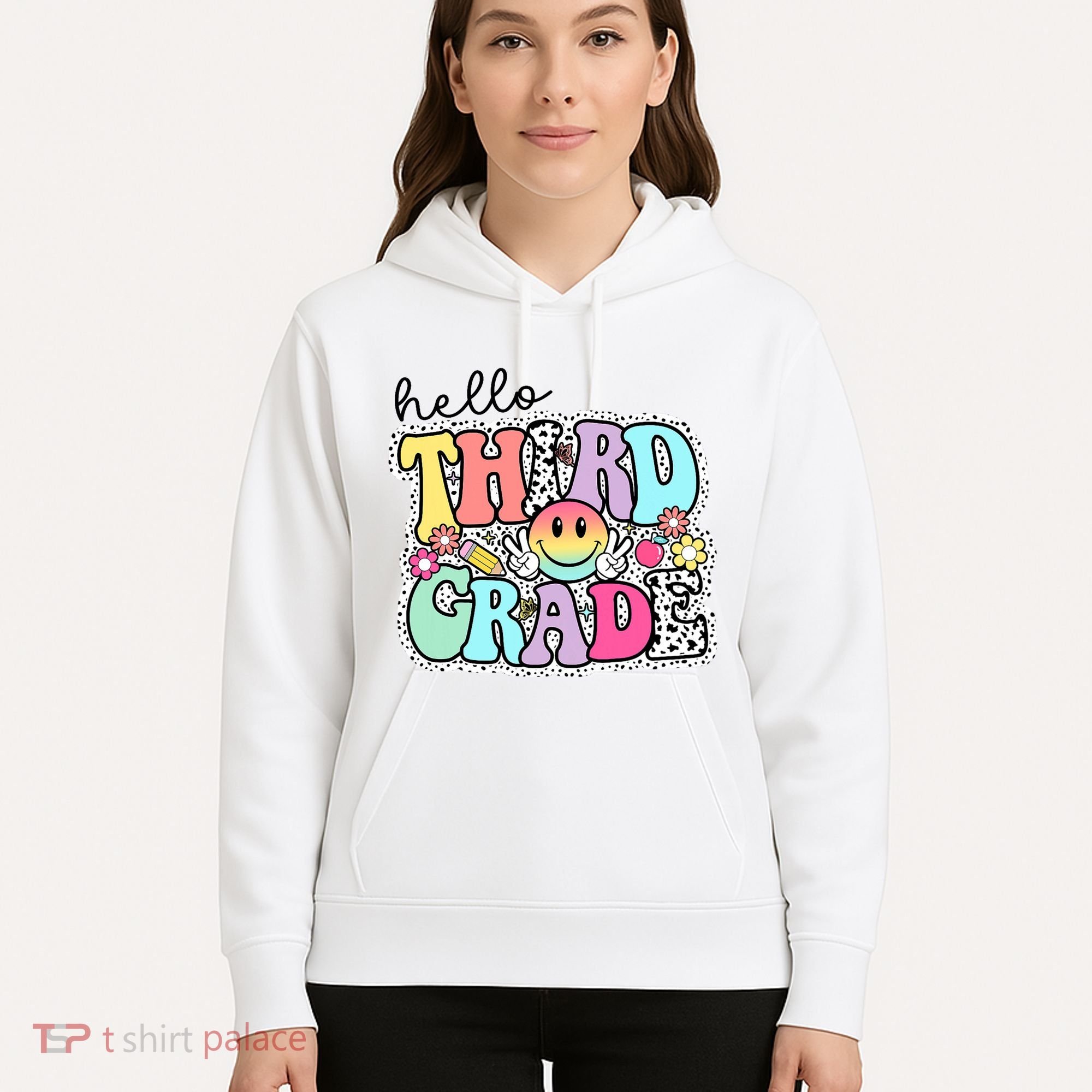 Hello Third Grade Team 3rd Grade Girl Teacher Back To School Hoodie
