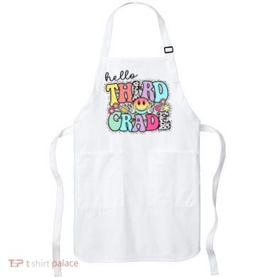 Hello Third Grade Team 3rd Grade Girl Teacher Back To School Apron