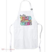 Hello Third Grade Team 3rd Grade Girl Teacher Back To School Apron thumb 0