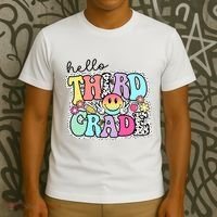 Hello Third Grade Team 3rd Grade Girl Teacher Back To School T-Shirt thumb 3