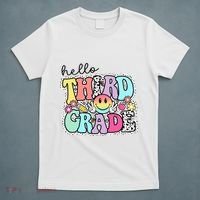 Hello Third Grade Team 3rd Grade Girl Teacher Back To School T-Shirt thumb 5