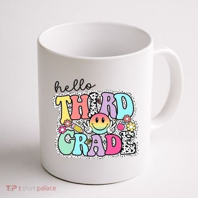 Hello Third Grade Team 3rd Grade Girl Teacher Back To School Coffee Mug back