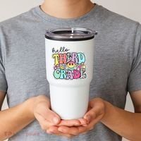 Hello Third Grade Team 3rd Grade Girl Teacher Back To School Tumbler thumb 2