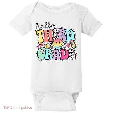 Hello Third Grade Team 3rd Grade Girl Teacher Back To School Baby Bodysuit