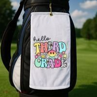 Hello Third Grade Team 3rd Grade Girl Teacher Back To School Golf Towel thumb 2