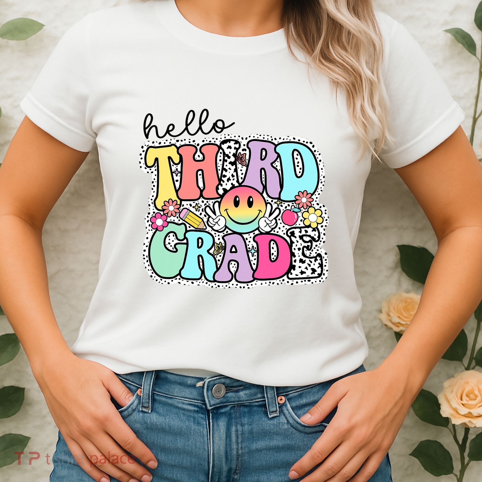 Hello Third Grade Team 3rd Grade Girl Teacher Back To School Women's T-Shirt