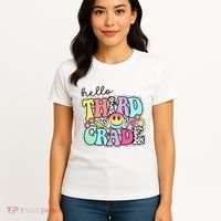 Hello Third Grade Team 3rd Grade Girl Teacher Back To School Women's T-Shirt thumb 4