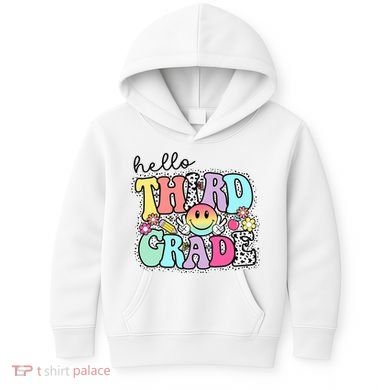 Hello Third Grade Team 3rd Grade Girl Teacher Back To School Kids Hoodie