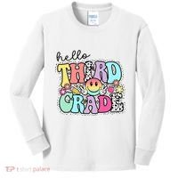 Hello Third Grade Team 3rd Grade Girl Teacher Back To School Kids Long Sleeve Shirt thumb 0
