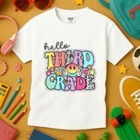 Hello Third Grade Team 3rd Grade Girl Teacher Back To School Kids T-Shirt thumb 3