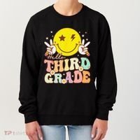 Hello Third Grade Hippie Smile Face 3rd Grade Back To School Women's Sweatshirt thumb 0