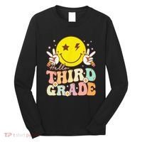 Hello Third Grade Hippie Smile Face 3rd Grade Back To School Long Sleeve Shirt thumb 0