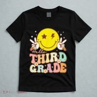 Hello Third Grade Hippie Smile Face 3rd Grade Back To School T-Shirt thumb 5