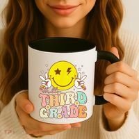 Hello Third Grade Hippie Smile Face 3rd Grade Back To School Coffee Mug thumb 3