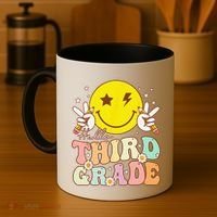 Hello Third Grade Hippie Smile Face 3rd Grade Back To School Coffee Mug thumb 4