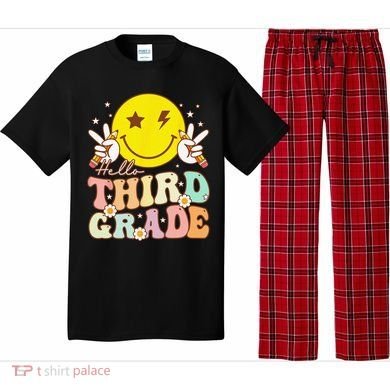Hello Third Grade Hippie Smile Face 3rd Grade Back To School Pajama Set