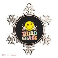 Hello Third Grade Hippie Smile Face 3rd Grade Back To School Ornament thumb 0