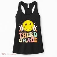 Hello Third Grade Hippie Smile Face 3rd Grade Back To School Women's Tank Top thumb 0