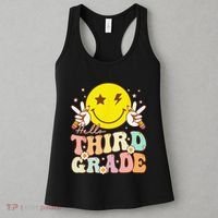 Hello Third Grade Hippie Smile Face 3rd Grade Back To School Women's Tank Top thumb 3