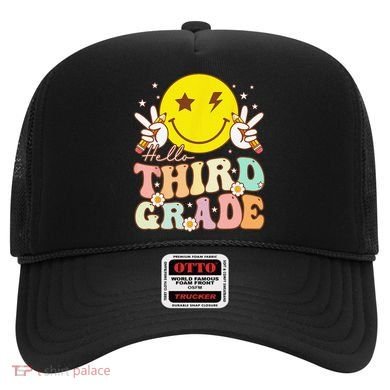 Hello Third Grade Hippie Smile Face 3rd Grade Back To School Hat