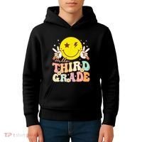 Hello Third Grade Hippie Smile Face 3rd Grade Back To School Kids Hoodie thumb 4