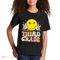 Hello Third Grade Hippie Smile Face 3rd Grade Back To School Kids T-Shirt thumb 2
