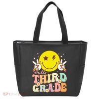 Hello Third Grade Hippie Smile Face 3rd Grade Back To School Tote Bag thumb 0
