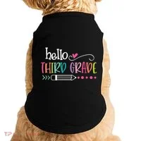 Hello Third Grade Fun 3rd Grade To School Gift Doggie Tank thumb 0