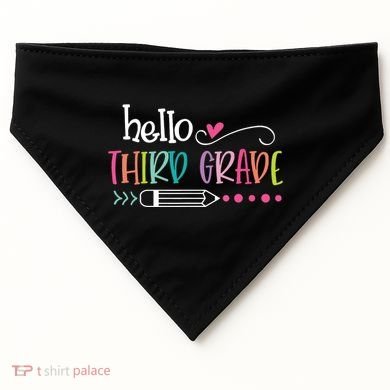 Hello Third Grade Fun 3rd Grade To School Gift USA-Made Doggie Bandana