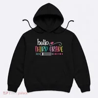 Hello Third Grade Fun 3rd Grade To School Gift Hoodie thumb 0