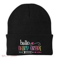 Hello Third Grade Fun 3rd Grade To School Gift Beanie thumb 0