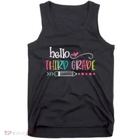 Hello Third Grade Fun 3rd Grade To School Gift Tank Top thumb 0