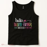 Hello Third Grade Fun 3rd Grade To School Gift Tank Top thumb 2
