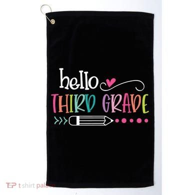 Hello Third Grade Fun 3rd Grade To School Gift Golf Towel