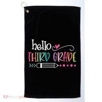 Hello Third Grade Fun 3rd Grade To School Gift Golf Towel thumb 0