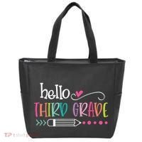 Hello Third Grade Fun 3rd Grade To School Gift Tote Bag thumb 0