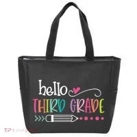 Hello Third Grade Fun 3rd Grade To School Gift Tote Bag thumb 0