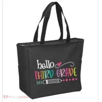 Hello Third Grade Fun 3rd Grade To School Gift Tote Bag thumb 2