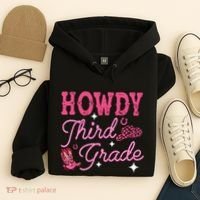 Howdy Third Grade 3rd Grade Teacher Western Cowboy Cowgirls Hoodie thumb 4