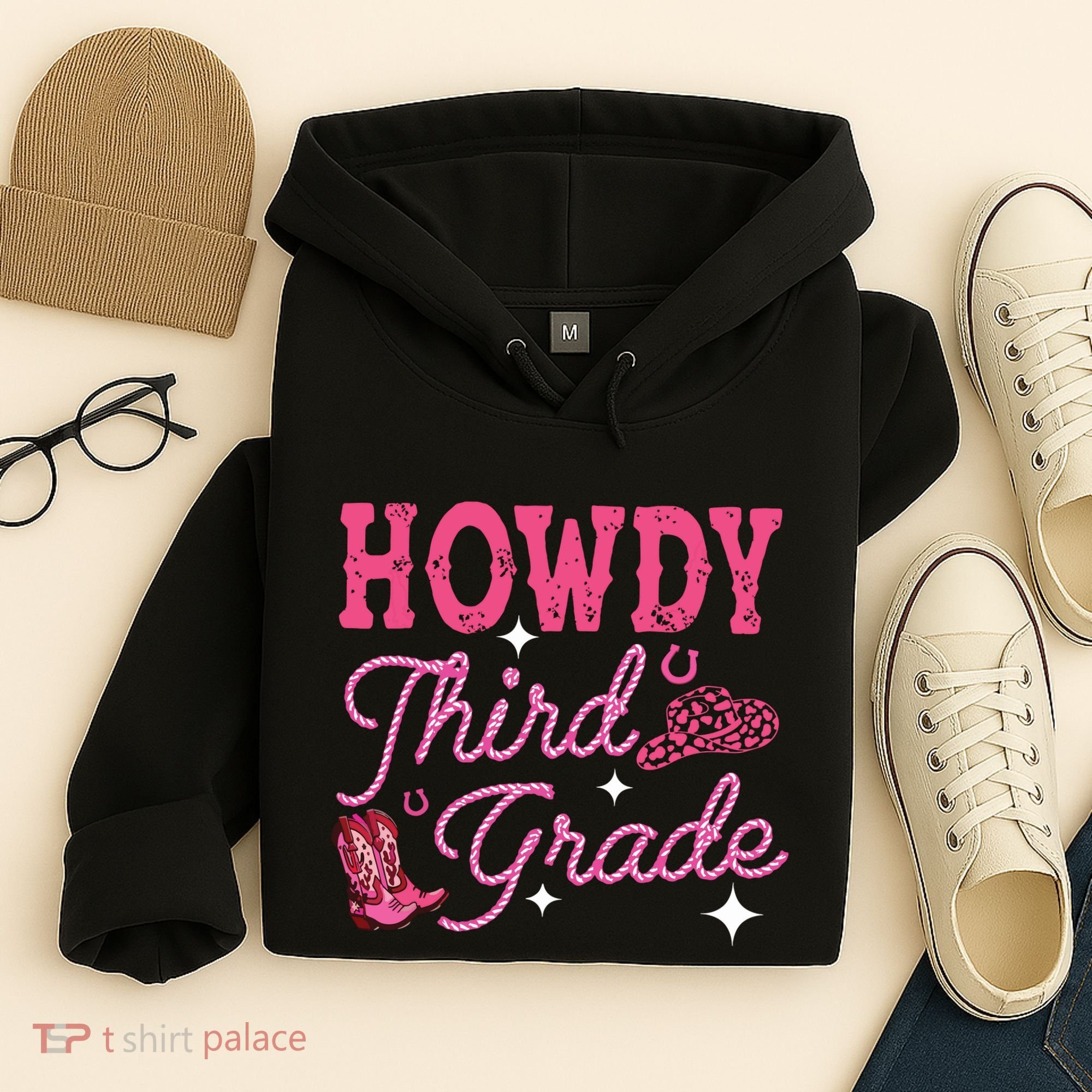 Howdy Third Grade 3rd Grade Teacher Western Cowboy Cowgirls Hoodie