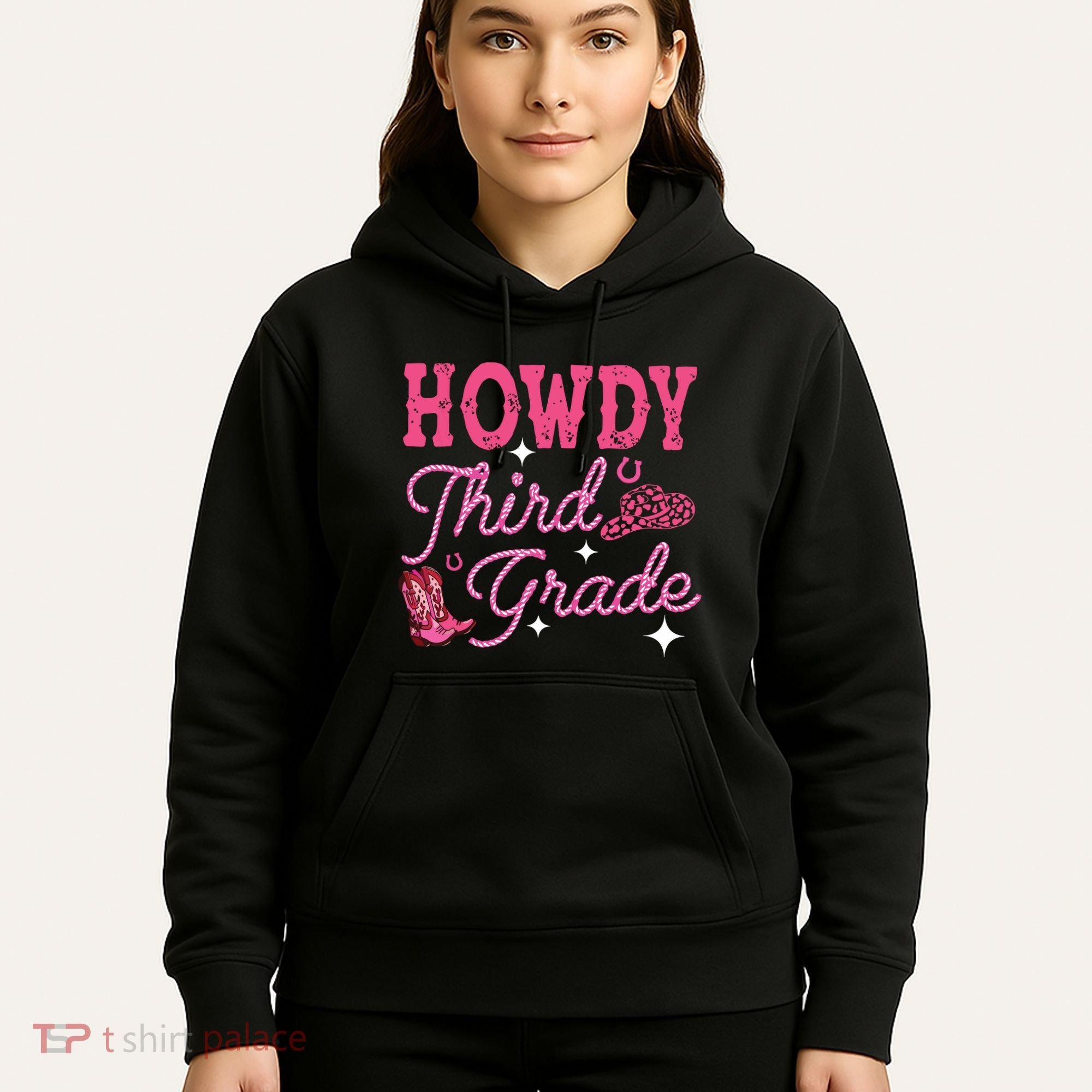 Howdy Third Grade 3rd Grade Teacher Western Cowboy Cowgirls Hoodie