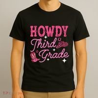 Howdy Third Grade 3rd Grade Teacher Western Cowboy Cowgirls T-Shirt thumb 3