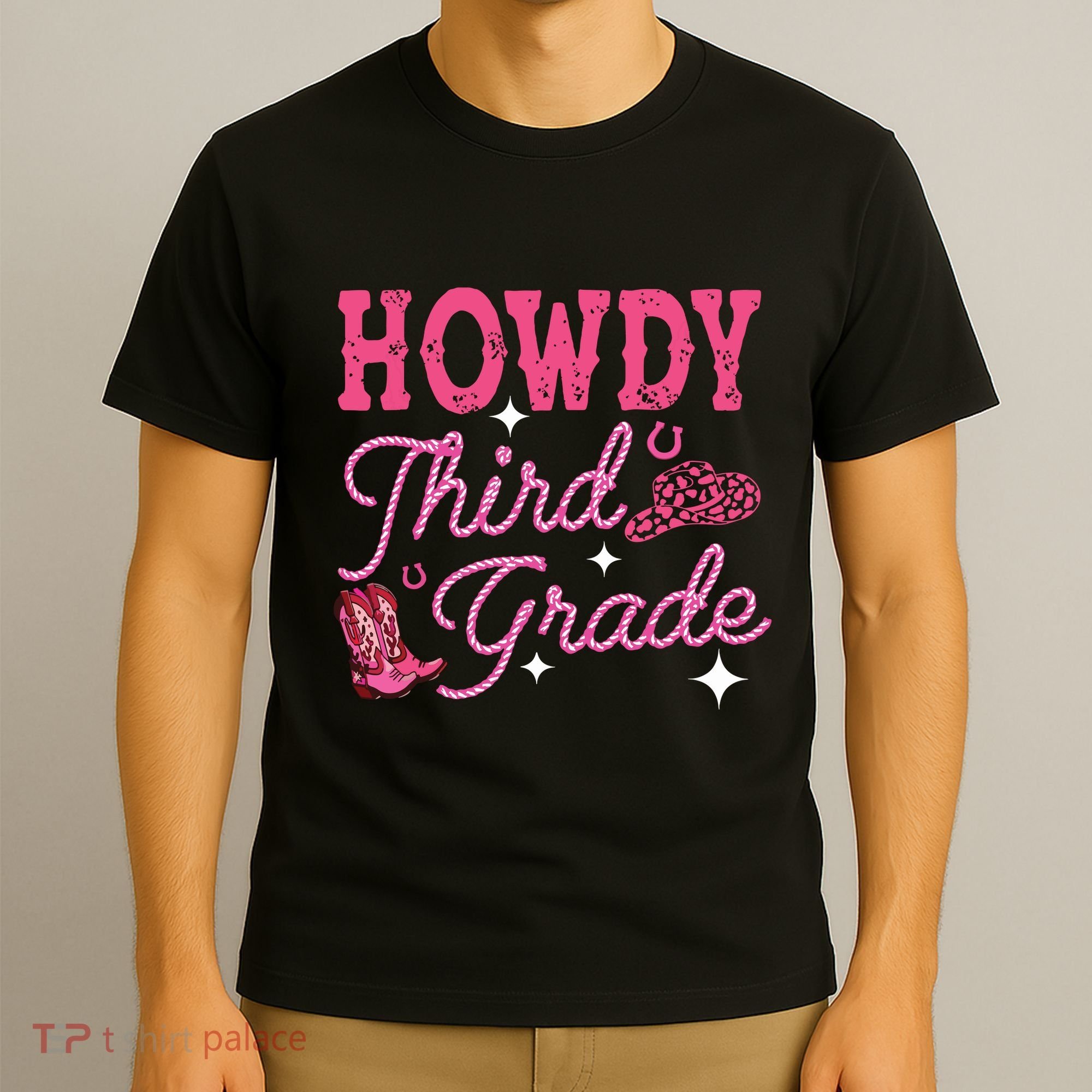 Howdy Third Grade 3rd Grade Teacher Western Cowboy Cowgirls T-Shirt