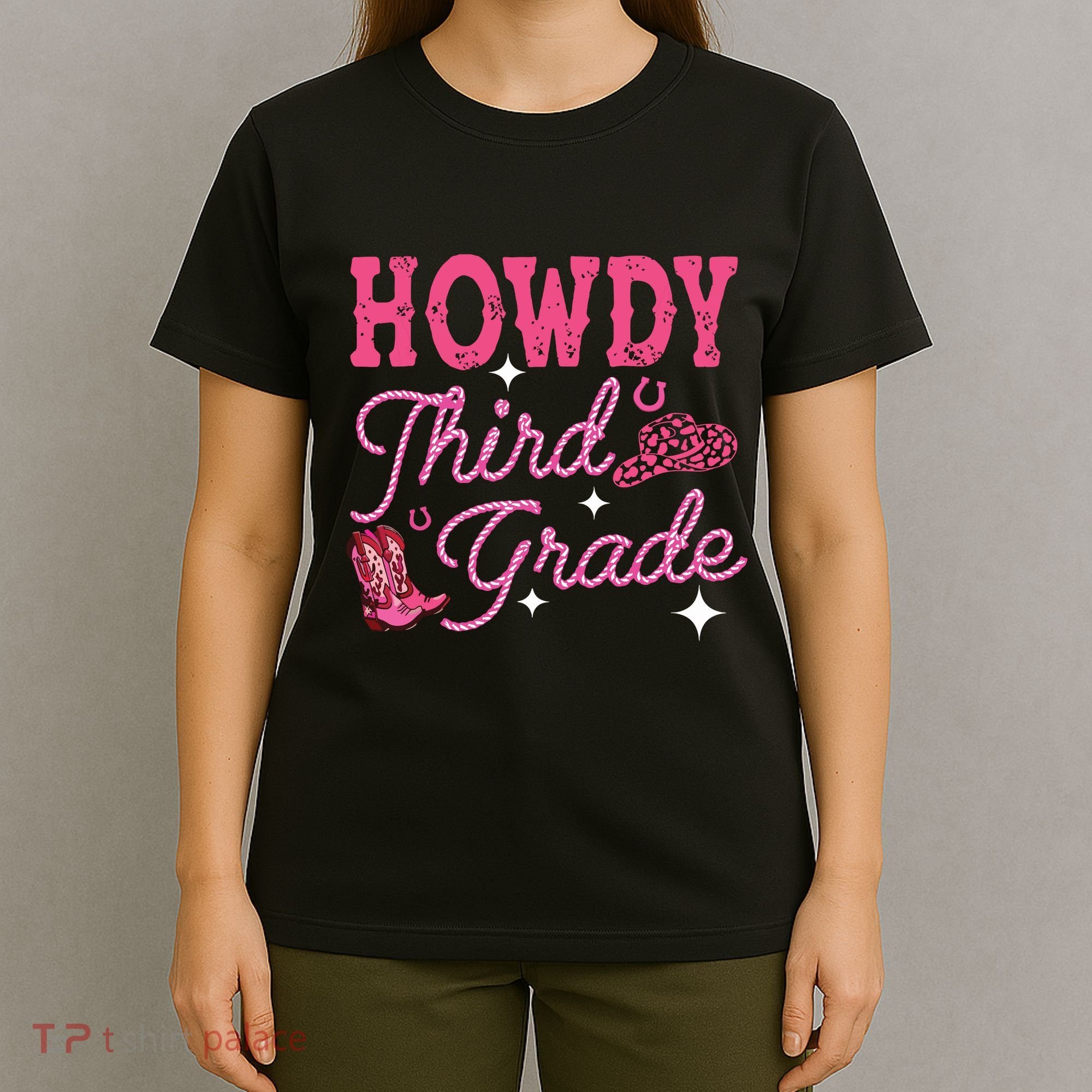 Howdy Third Grade 3rd Grade Teacher Western Cowboy Cowgirls T-Shirt